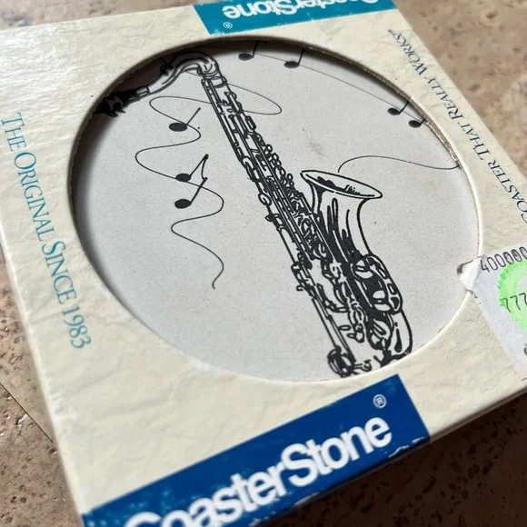 Set of 4 NIB CoasterStone Saxophone coasters - Picture 3 of 3